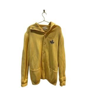 Vintage Yellow Cardigan Wool sweater Andreno Argenti